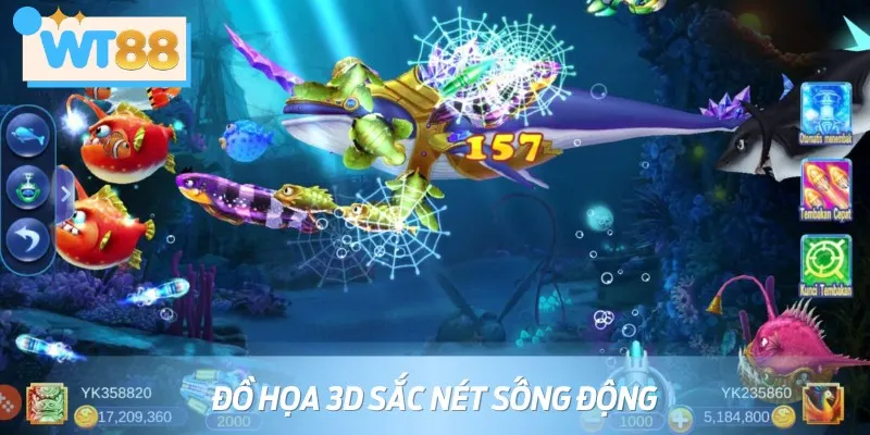 Đồ hoạ và âm thanh tại sảnh Bắn Cá cực kỳ sống động và chân thật